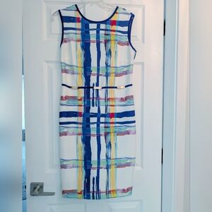 🇨🇦Beautiful Joseph Ribkoff White-Blue-Multicolour Dress